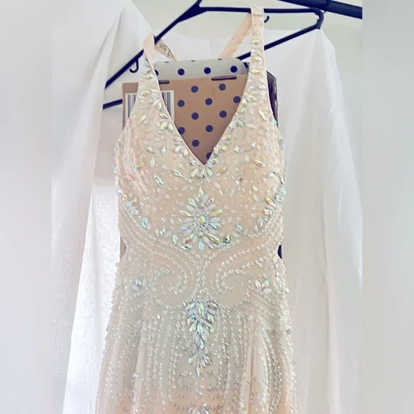sachin and babi light blue dress Willowener Champagne Sequined Lace Prom Dress Prom and Homecoming Dresses main image 0